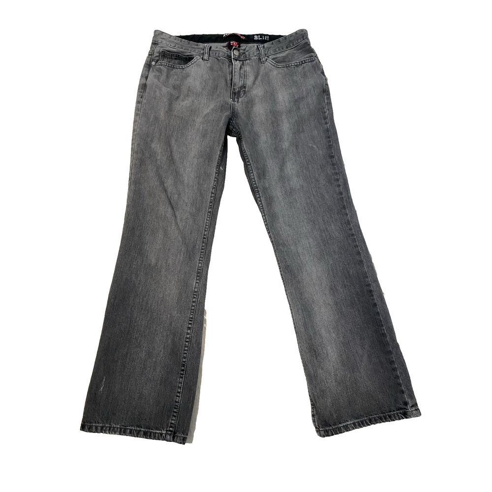 TONY HAWK Mens Jeans SLIM 36 x 32 Medium Gray Denim Skater Straight Leg